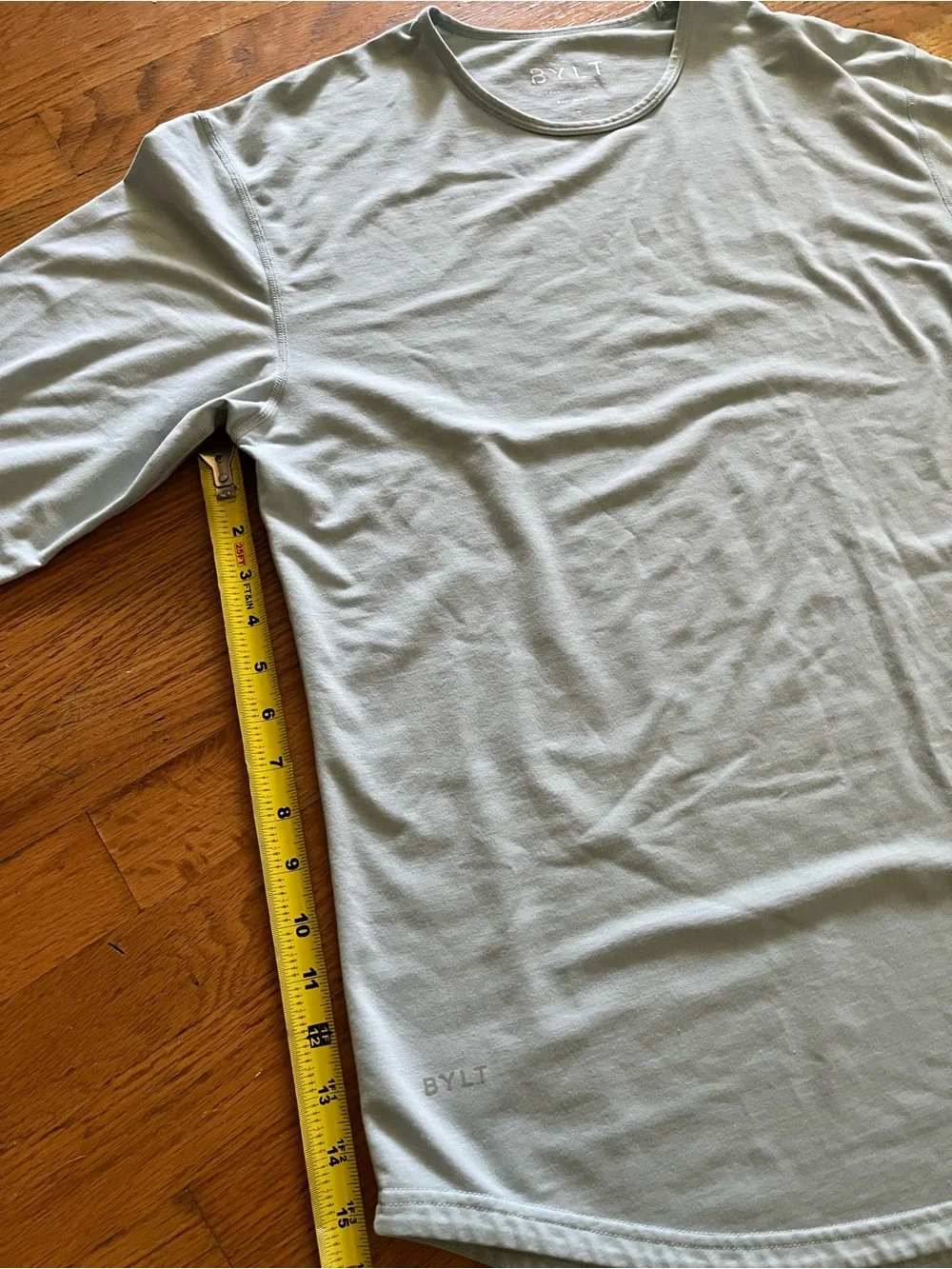 BYLT Basics Long Sleeve Tee in Mint Green/blue and Light Taupe
